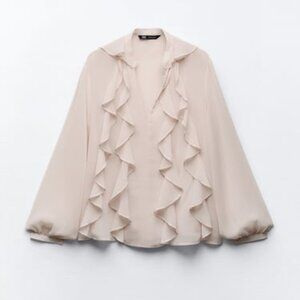 ZARA FLOWY RUFFLED BLOUSE